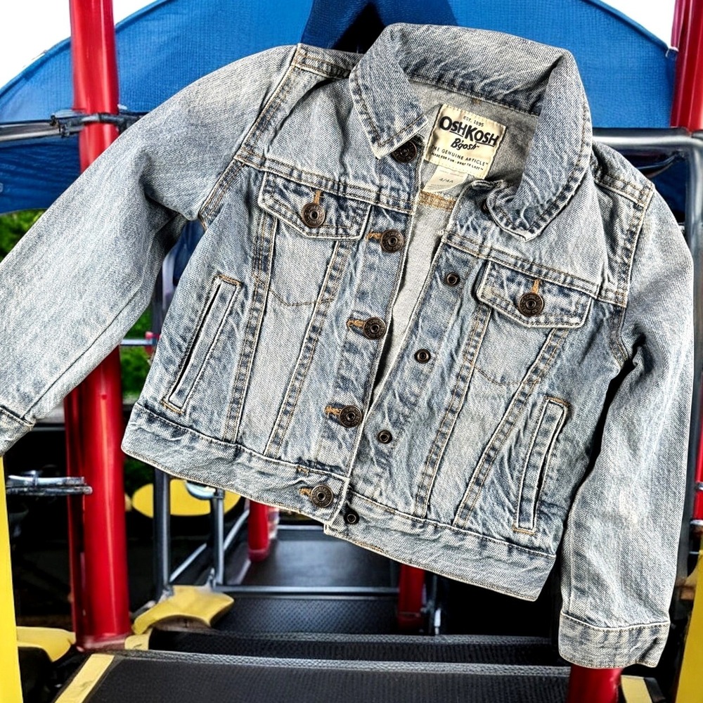 OshKosh B Gosh Jean Jacket‎ Kid 4/4A Light Wash Button Denim Boy Girl Western